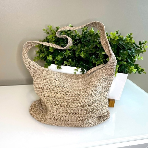 The Sak Handbags - VINTAGE The Sak Tan Crocheted Shoulder Purse